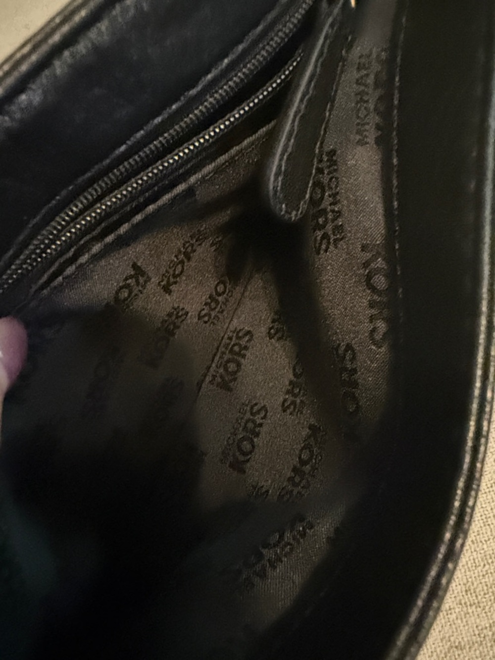 Michael Kors Black Leather Shoulder Bag with Gold Hardware - Picture 9 of 13